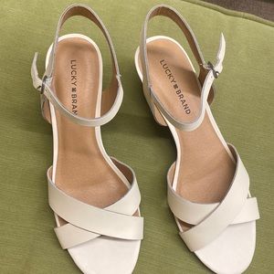 LUCKY BRAND | Jaidan Beige Demi Wedge Sandals 10